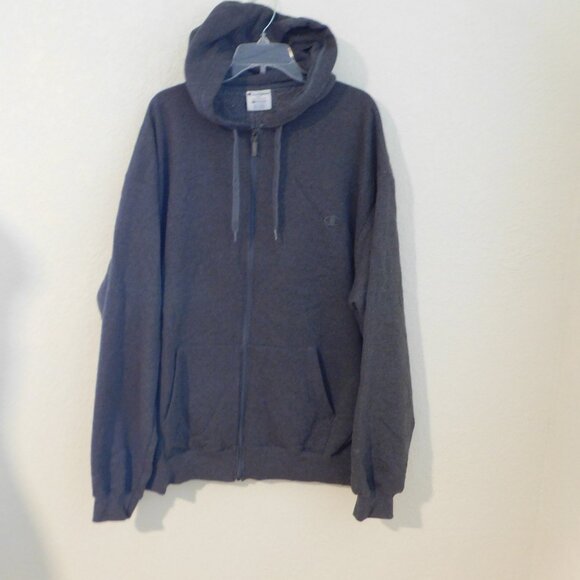 CHAMPION Mens Zip Hoodie Sweater 3XL Grey Cotton Pockets - Picture 2 of 7